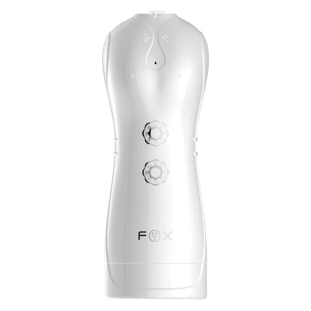 B-SERIES Masturbator interactiv Foxshow cu funcție de sunet 7 funcții de pulsații 7 funcții de vibrație 22.8 cm alb