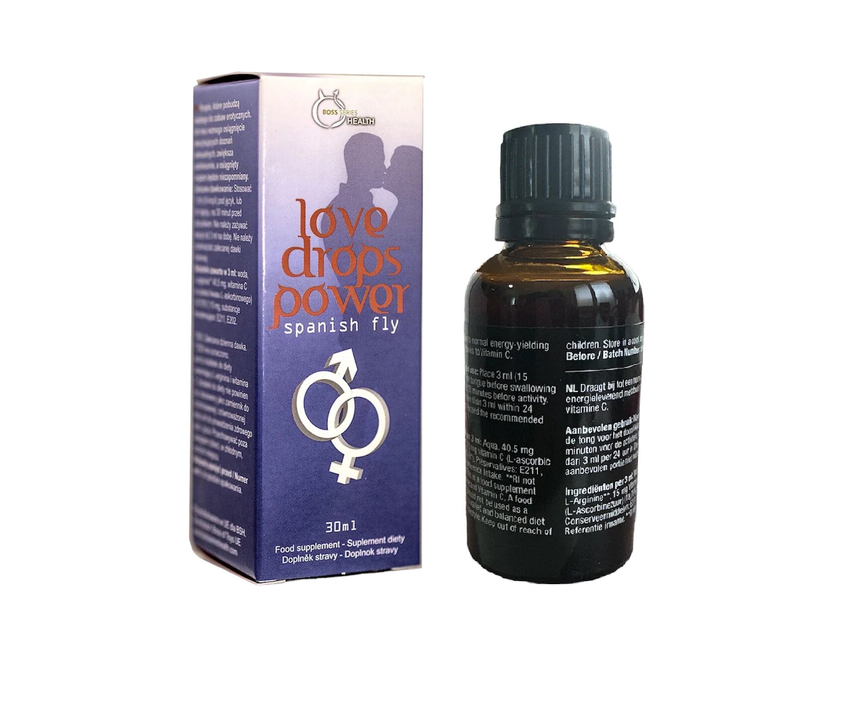 B-SERIES Picaturi afrodisiace concentrate Love Drops Power - Spanish Fly Boss unisex pentru cresterea libidoului 30 ml (PTS)