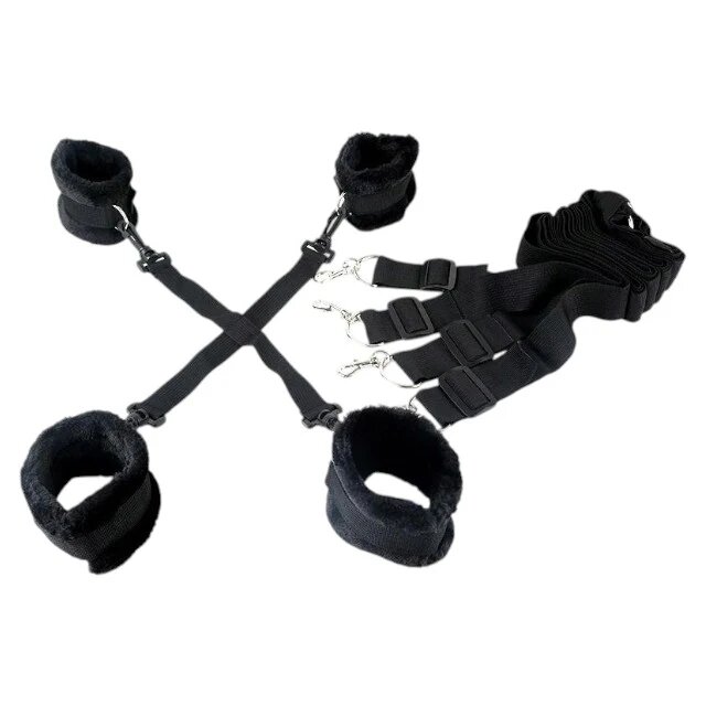 B-SERIES Set bondage FETISH Hidden Desire Chest pentru jocuri erotice BDSM cătușe pentru mâini și picioare cu 6 accesorii negru