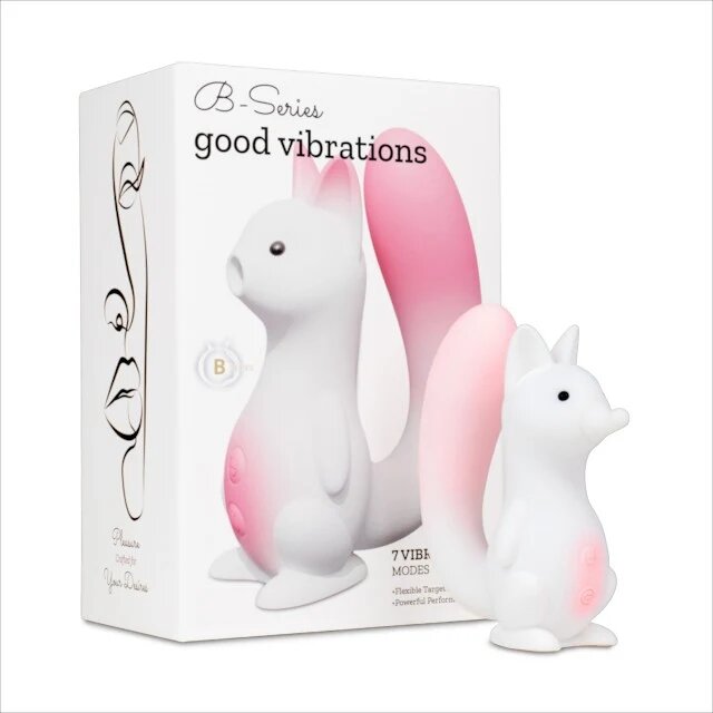 B-SERIES Stimulator clitoris Squirrel Smart Tail în formă de veveriță control prin aplicație 7 funcții de vibrație 7 tipuri de aspirație încălzire alb
