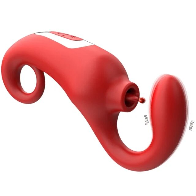 B-SERIES Vibrator BSeries - Merfi pentru stimularea interna si clitoridiana 10 fuctii de vibratie 17.8 cm rosu