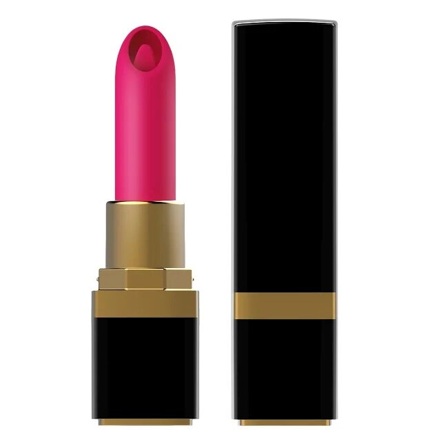B-SERIES Vibrator stimulator BSeries - Lipstick pentru stimularea clitorisului 10 functii de vibratie negru si rosu