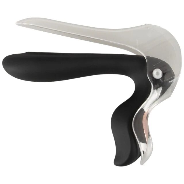 Bad Kitty Vibrator Vibrating Speculum în formă de specul cu lumină LED 10 funcții de vibrație lungime 13.7 cm negru