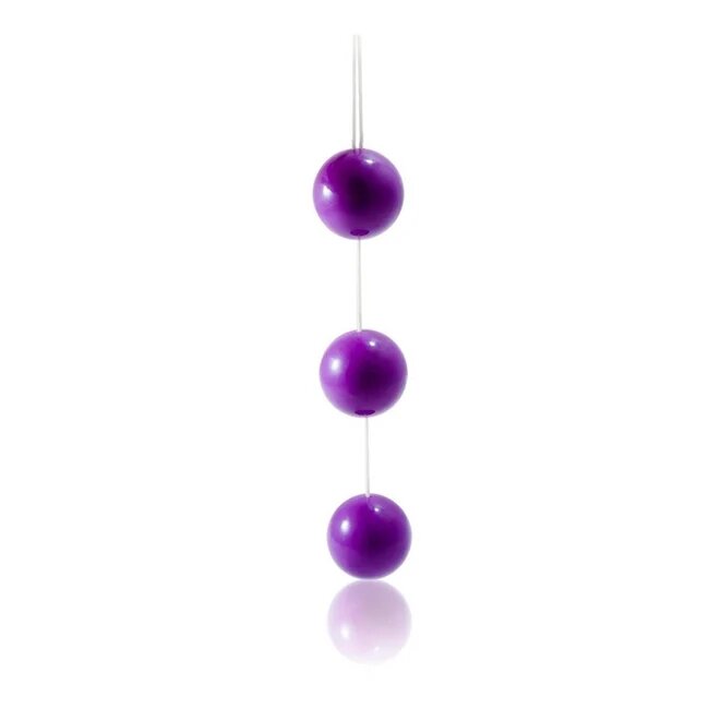 Baile Set 3 bile anale din material premium ABS cu inel pentru extracție diametru bile 3.4 cm lungime 20 cm violet