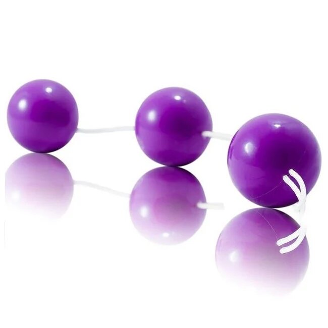 Baile Set 3 bile anale din material premium ABS cu inel pentru extracție diametru bile 3.4 cm lungime 20 cm violet