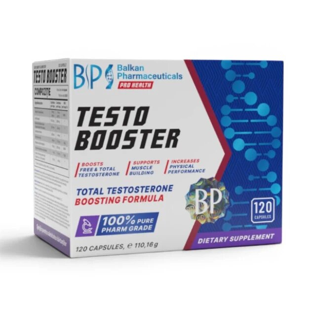 BALKAN PHARMACEUTICALS Capsule TestoBooster pentru testosteron potență libido și creșterea mușchilor 120 buc