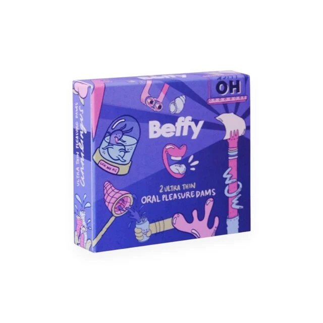 BEFFY Folii pentru sex oral Oral Pleasure Dams din latex ultra subțire de unică folosință 2 bucăți