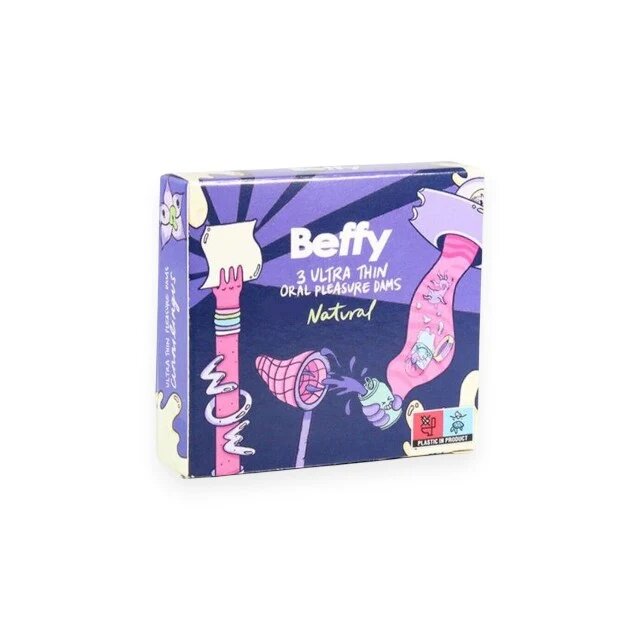 BEFFY Folii pentru sex oral Oral Pleasure Dams din latex ultra subțire de unică folosință 3 bucăți