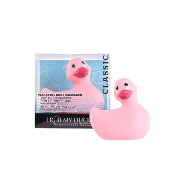 BIG TEAZE TOYS Aparat de masaj I Rub My Duckie Classic pentru corp și zonele intime 7 funcții de vibrație rezistent la apă roz