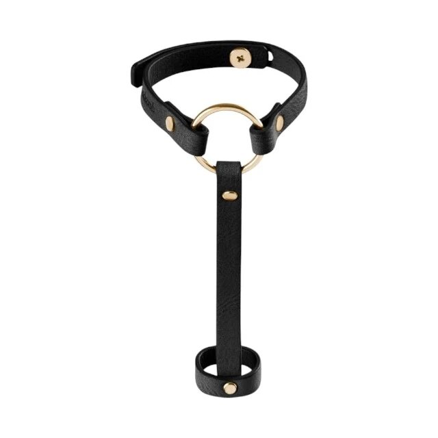 Bijoux Indiscrets Brățară cu inel Maze Bracelet ham pentru mână din piele ecologică culoare negru mărime ajustabilă