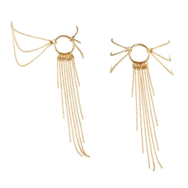 Bijoux Indiscrets Brățări pentru picior Magnifique design elegant cu inel și lanțuri metalice culoare auriu