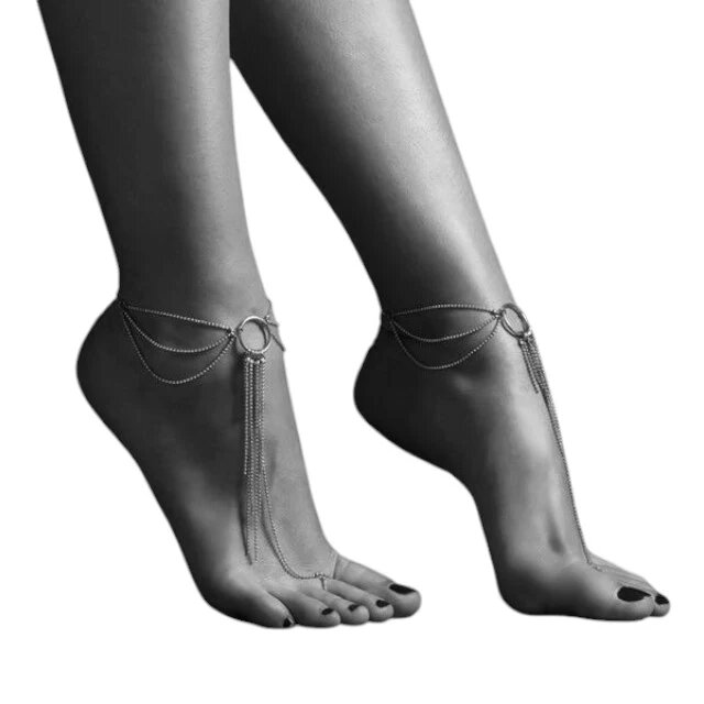 Bijoux Indiscrets Brățări pentru picior Magnifique design elegant cu inel și lanțuri metalice culoare auriu