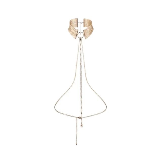 Bijoux Indiscrets Choker din plasă metalică cu lanț reglabil BIJOUX - Desir metallique pentru femei gold