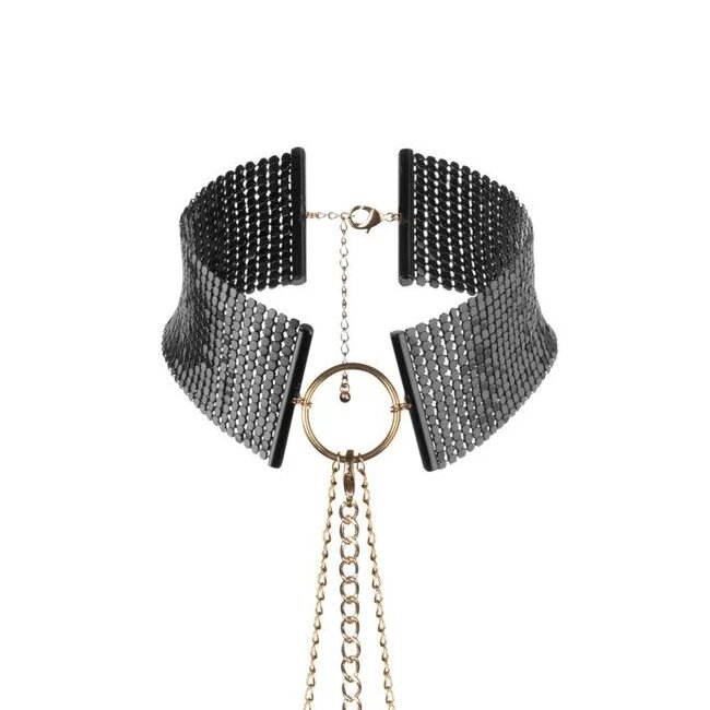 Bijoux Indiscrets Choker din plasă metalică cu lanț reglabil BIJOUX - Desir metallique pentru femei Negru