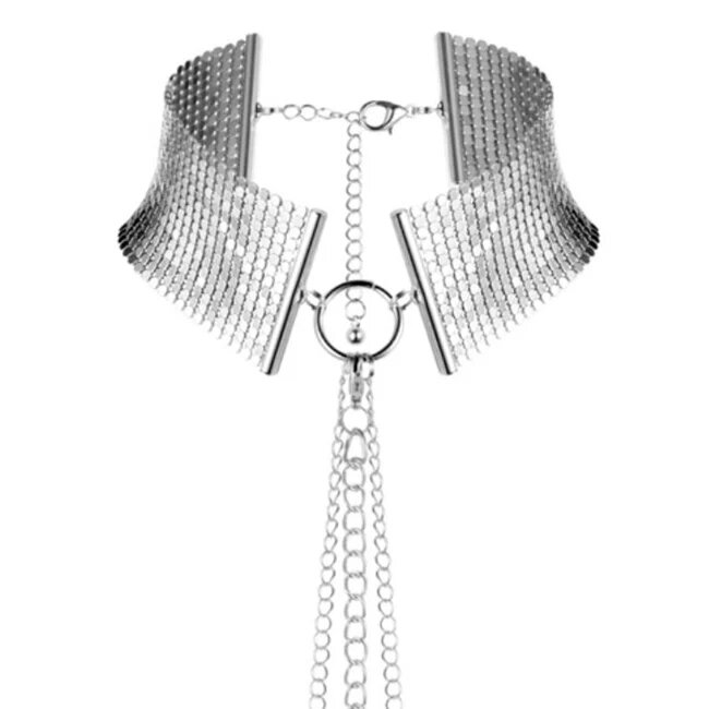 Bijoux Indiscrets Choker din plasă metalică cu lanț reglabil BIJOUX - Desir metallique pentru femei Silver