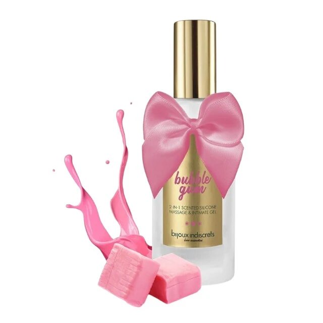 Bijoux Indiscrets Gel 2 în 1 Massage & Intimate Gel pentru masaj erotic și lubrifiere cu aromă de gumă de mestecat 100 ml