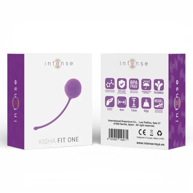  Bilă kegel INTENSE Kisha Fit One din silicon medical fără ftalați culoare mov dimensiuni 4 x 13 cm
