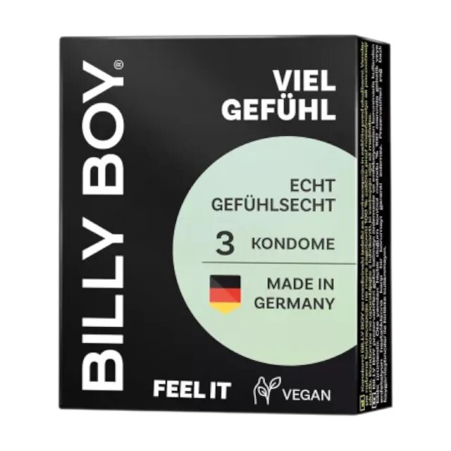 BILLY BOY Prezervative Feel It din latex natural lubrifiate și rezistente diametru 56 mm culoare transparent 3 buc