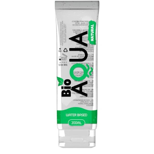 BIOAQUA Lubrifiant pe bază de apă Natural formulă 100% naturală testat demartologic fără parfum 200 ml