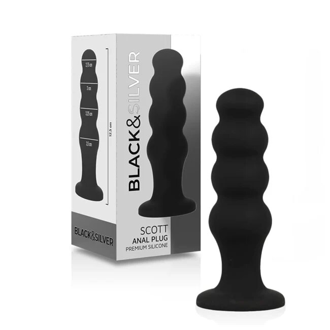 BLACK & SILVER Plug Anal BLACK&SILVER SCOTT din silicon 12.5 cm