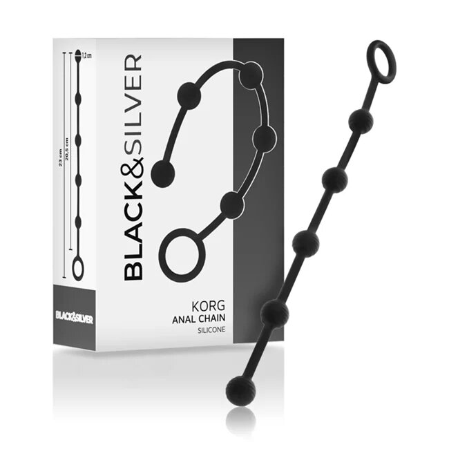 BLACK & SILVER Rozariu Anal BLACK&SILVER - KORG pentru incepatori 21 cm