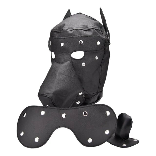 BOUND TO PLEASE Cagula - Dog Mask pentru jocuri erotice BDSM Negru N12240