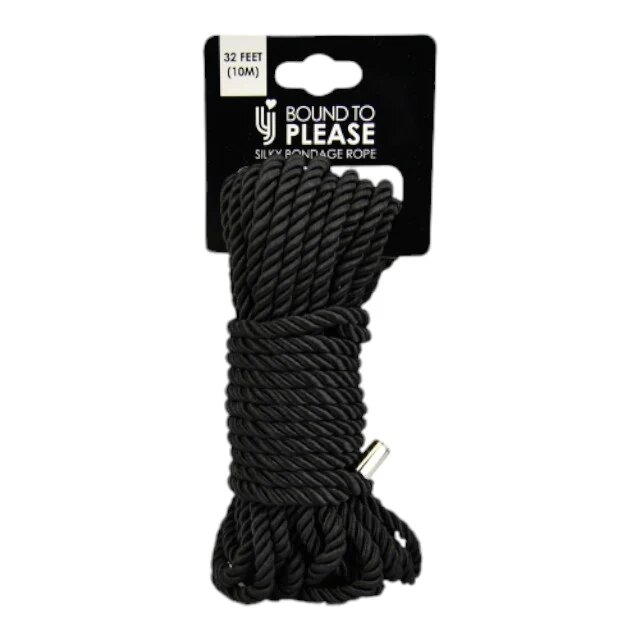 BOUND TO PLEASE Franghie - Silky Bondage pentru jocuri erotice BDSM 10 m Neagra