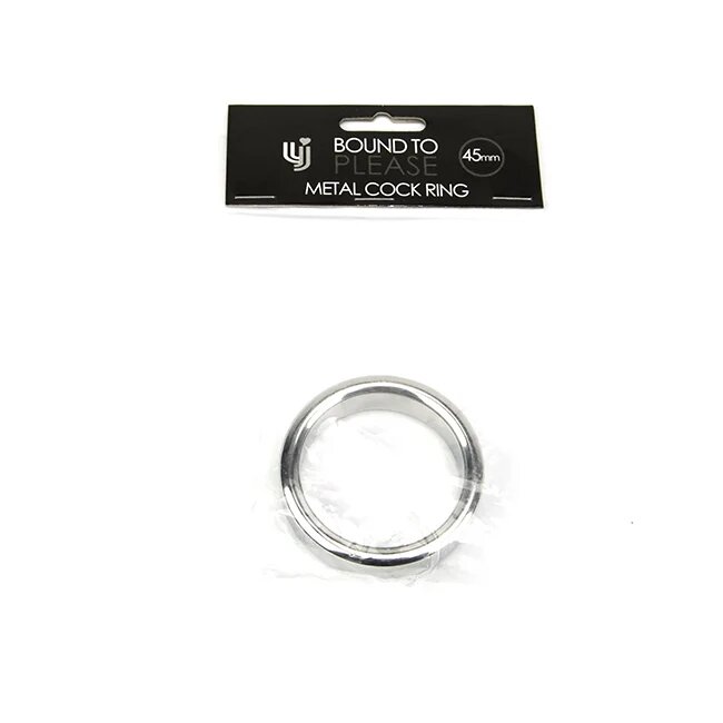 BOUND TO PLEASE Inel pentru penis - Metal Cock Ring din metal argintiu 45 mm