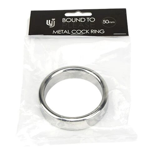 BOUND TO PLEASE Inel pentru penis - Metal Cock Ring din metal argintiu 50 mm