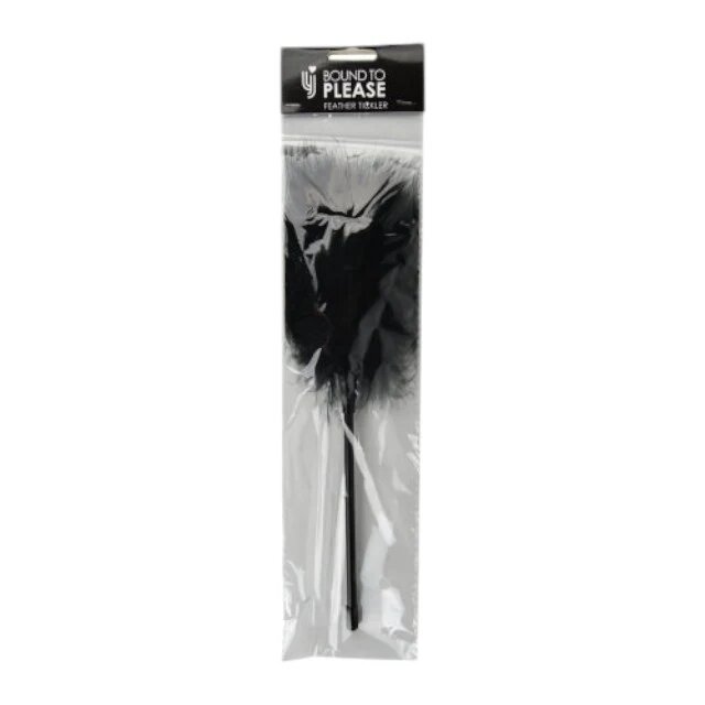 BOUND TO PLEASE Puf de gadilat - Feather ideal pentru jocuri senzoriale negru