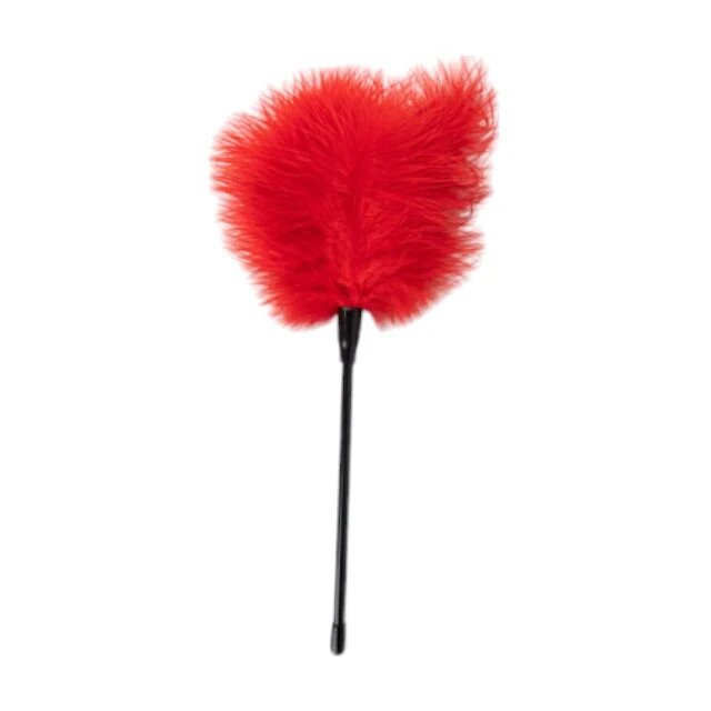 BOUND TO PLEASE Puf de gadilat - Feather ideal pentru jocuri senzoriale rosu