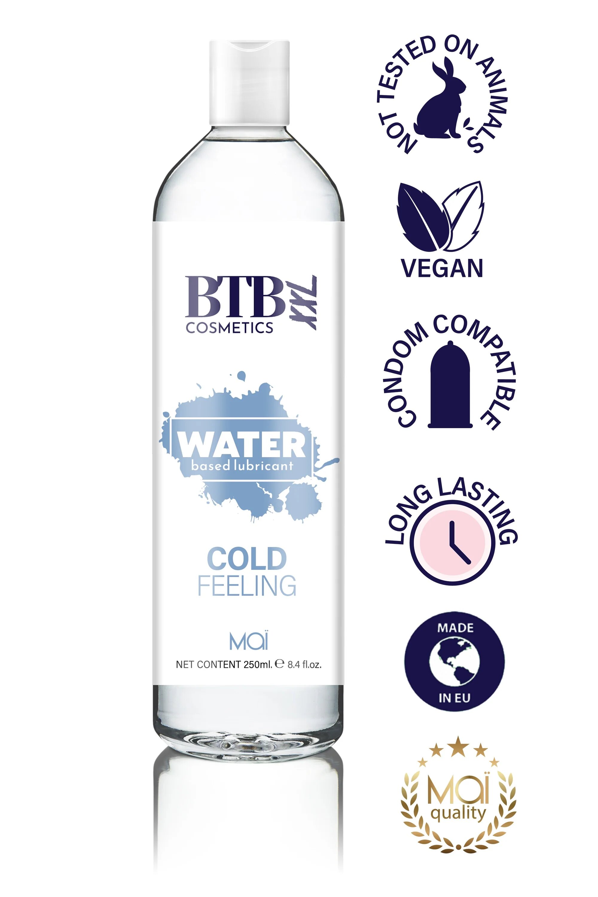 BTB Lubrifiant alunecos WATER Cold Feeling pe baza de apa cu senzatie de racoare 250 ml