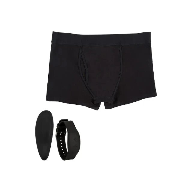 CALEXOTICS Boxeri cu vibrator Boxer Brief Set control prin telecomandă tip ceas 12 funcții de vibrație culoare negru