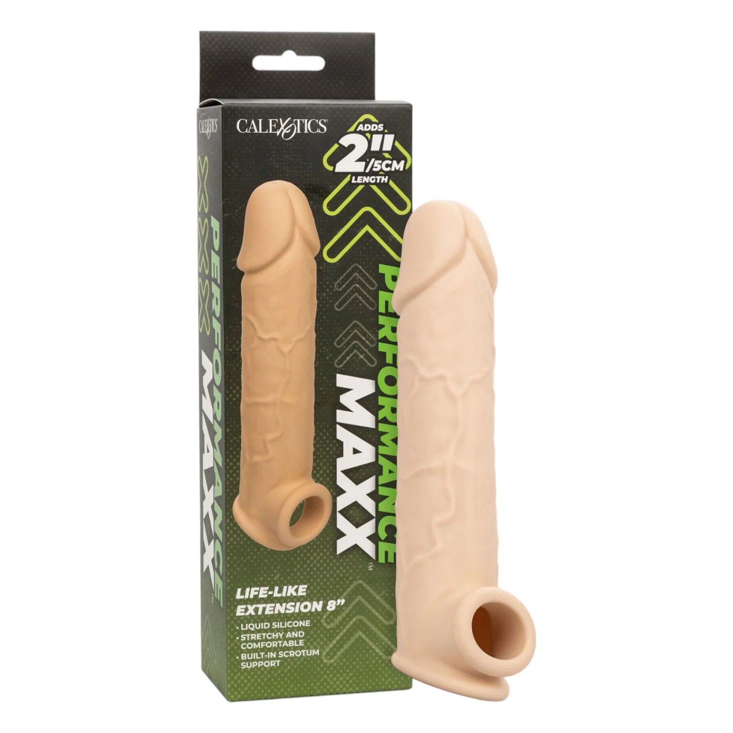CALEXOTICS Manson - Performance MAXX 8'' pentru extensia penisului din silicon culoarea pielii