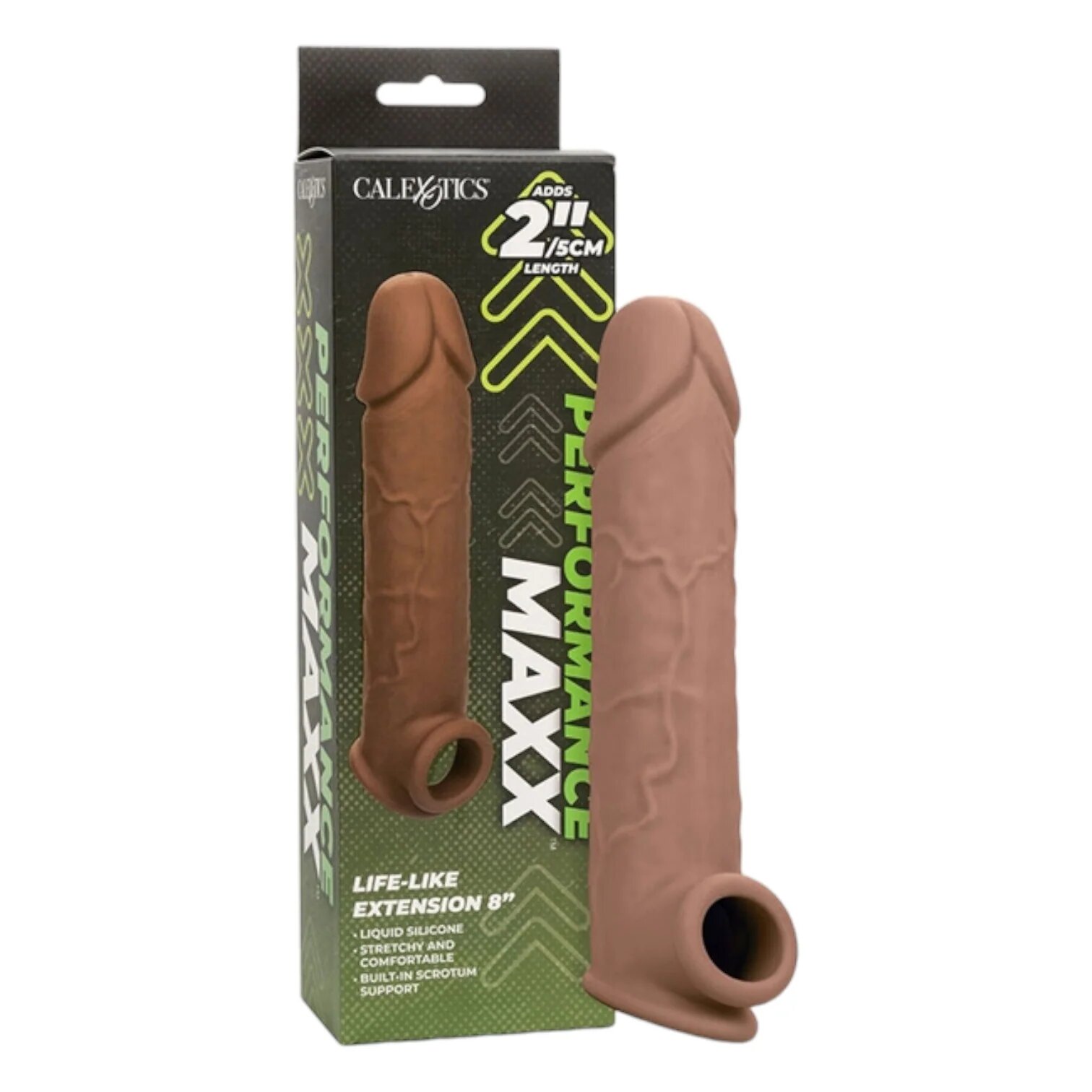 CALEXOTICS Manson - Performance MAXX 8'' pentru extensia penisului din silicon maro