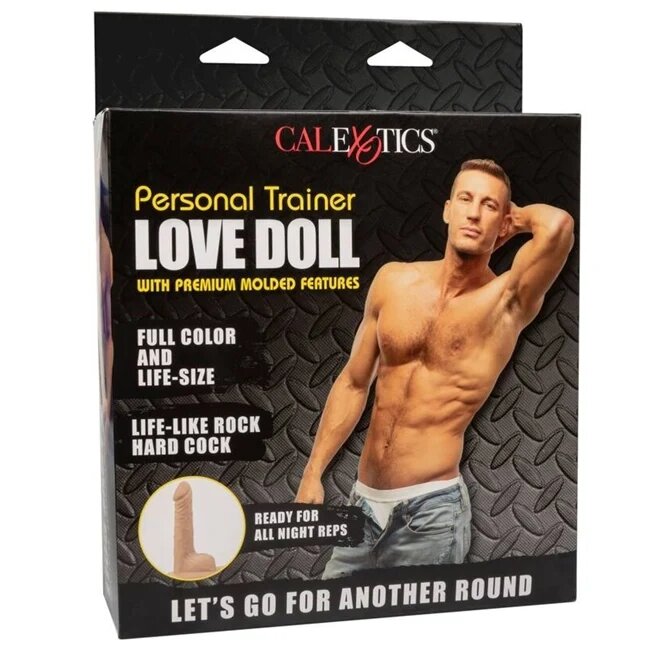 CALEXOTICS Păpușă gonflabilă bărbat Personal Trainer Love Doll cu orificiu anal și penis realist 14 cm mărime naturală
