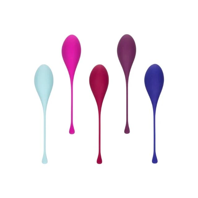 CALEXOTICS Set 5 bile kegel Tighten & Tone pentru tonifierea mușchilor pelvieni din silicon premium multicolor