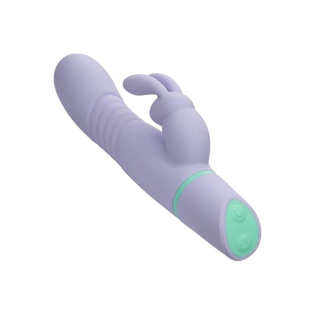 CALEXOTICS Vibrator rabbit Love Bunny - Thrusting Bunny cu funcție de penetrare 100+ combinații de senzații rezistent la apă IPX7 mov