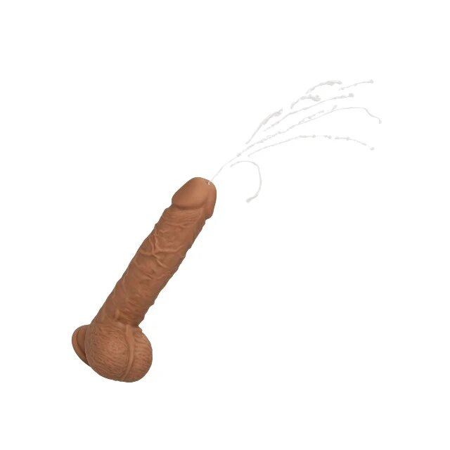 CALEXOTICS Vibrator Squirting Fuck Stick realistic cu funcție de ejaculare 10 funcții de vibrație culoare maro 22.7 cm