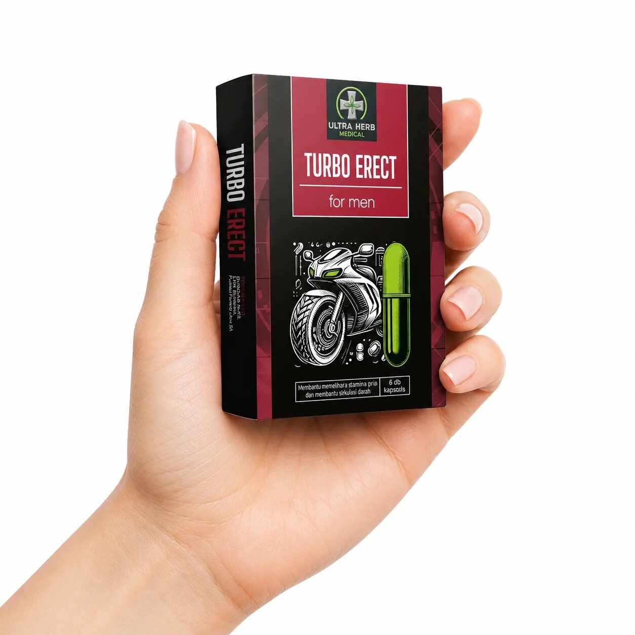  Capsule ULTRA HERB MEDICAL Turbo Erect pentru stimularea erecției testosteron și fertilitate cu extract de ghimbir 6 buc