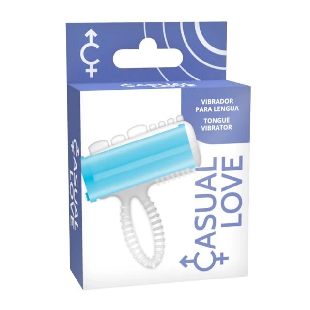CASUAL LOVE Inel - TONGUE pentru cupluri din silicon transparent/albastru