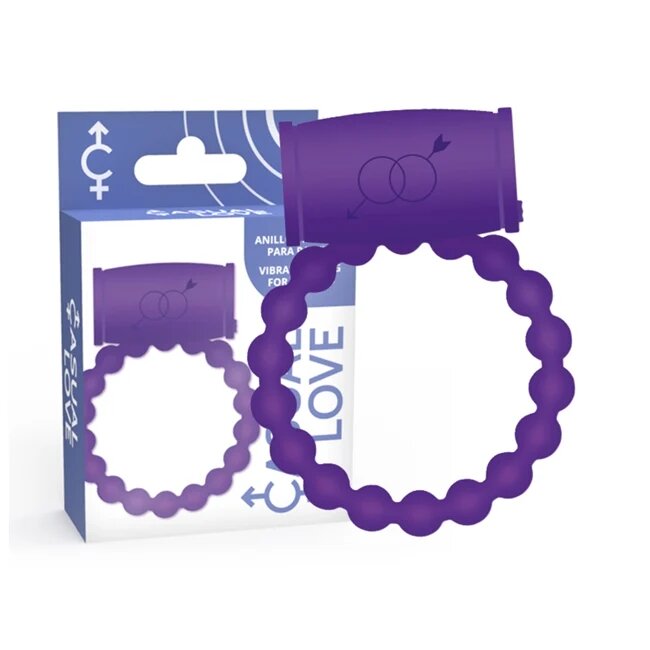 CASUAL LOVE Inel vibrator pentru cupluri din silicon violet
