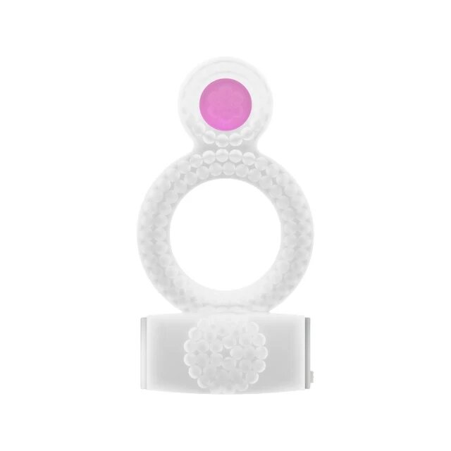 CASUAL LOVE Inel vibrator pentru penis Vibrating Ring for Couples pentru erecții puternice și stimulare clitoris transparent