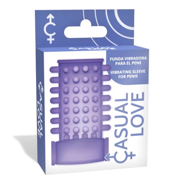 CASUAL LOVE Manșon pentru penis Ring Vibrating Sleeve cu bullet inclus pentru stimulare intensă și îngroșare mov