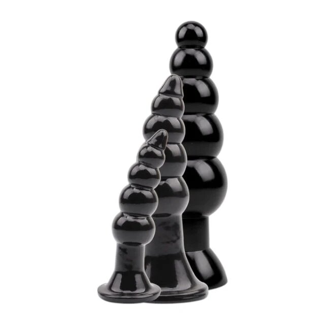CHISA Set plug anal Rubicon Late Night Pleasure Kit 3 dopuri anale cu ventuză pentru fixare lungimi 12 - 18.5 cm negru