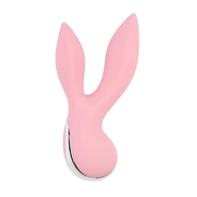 CHISA Vibrator Aphrovibe Oh My Rabbit cu urechi de iepuraș pentru clitoris și zone erogene 10 funcții de vibrație roz cu argintiu