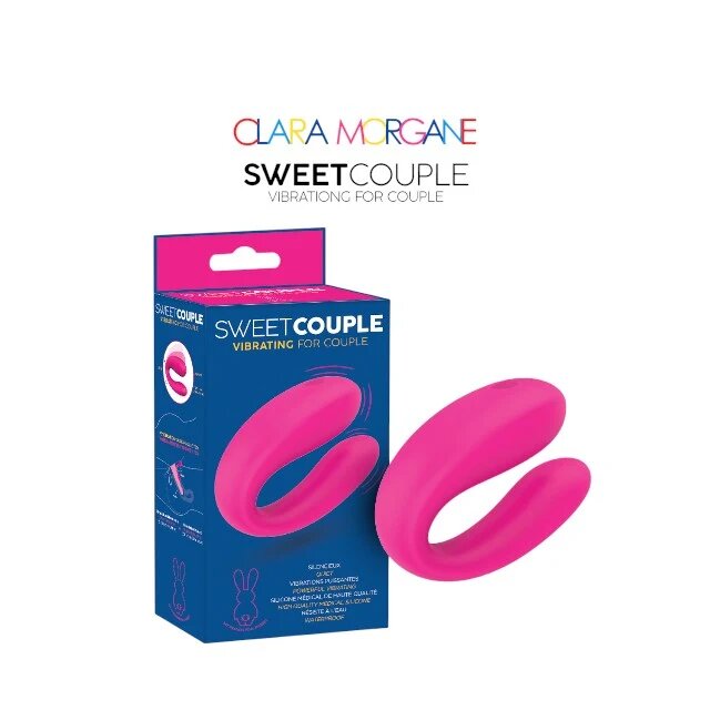 CLARA MORGANE Vibrator - SWEET COUPLE pentru stimularea punctului G si a clitorisului cupluri roz cutie albastra