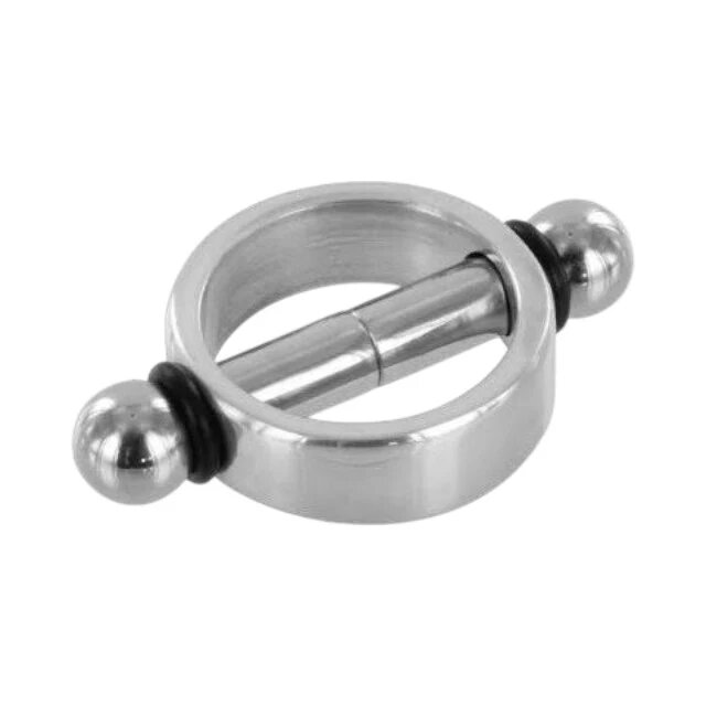  Cleme magnetice pentru sfârcuri METAL HARD Magnetic Nipple Clamps din oțel inoxidabil culoare argintiu și negru 2 buc