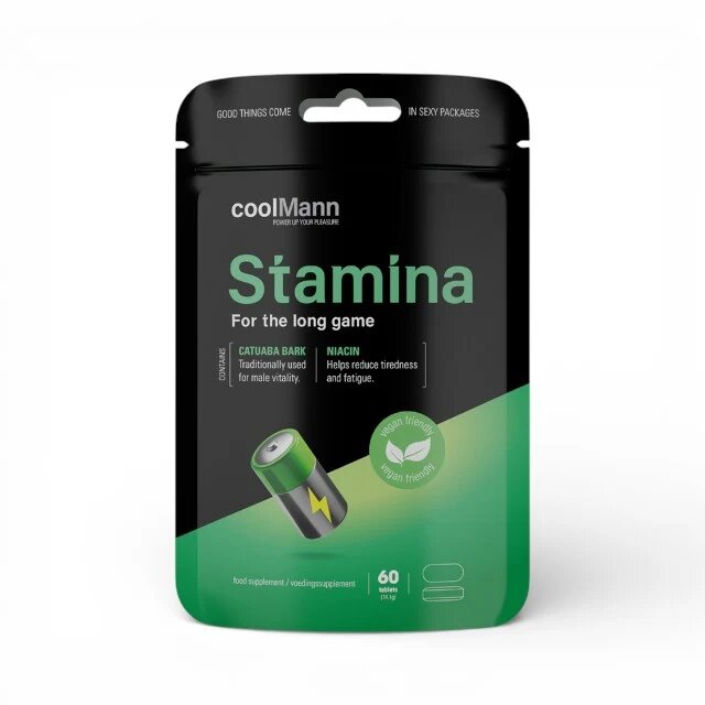 COBECO Capsule COOLMANN Stamina pentru îmbunătățirea performanțelor sexuale și susținerea vitalității masculine cu scoarță de Catuaba niacină 60 buc