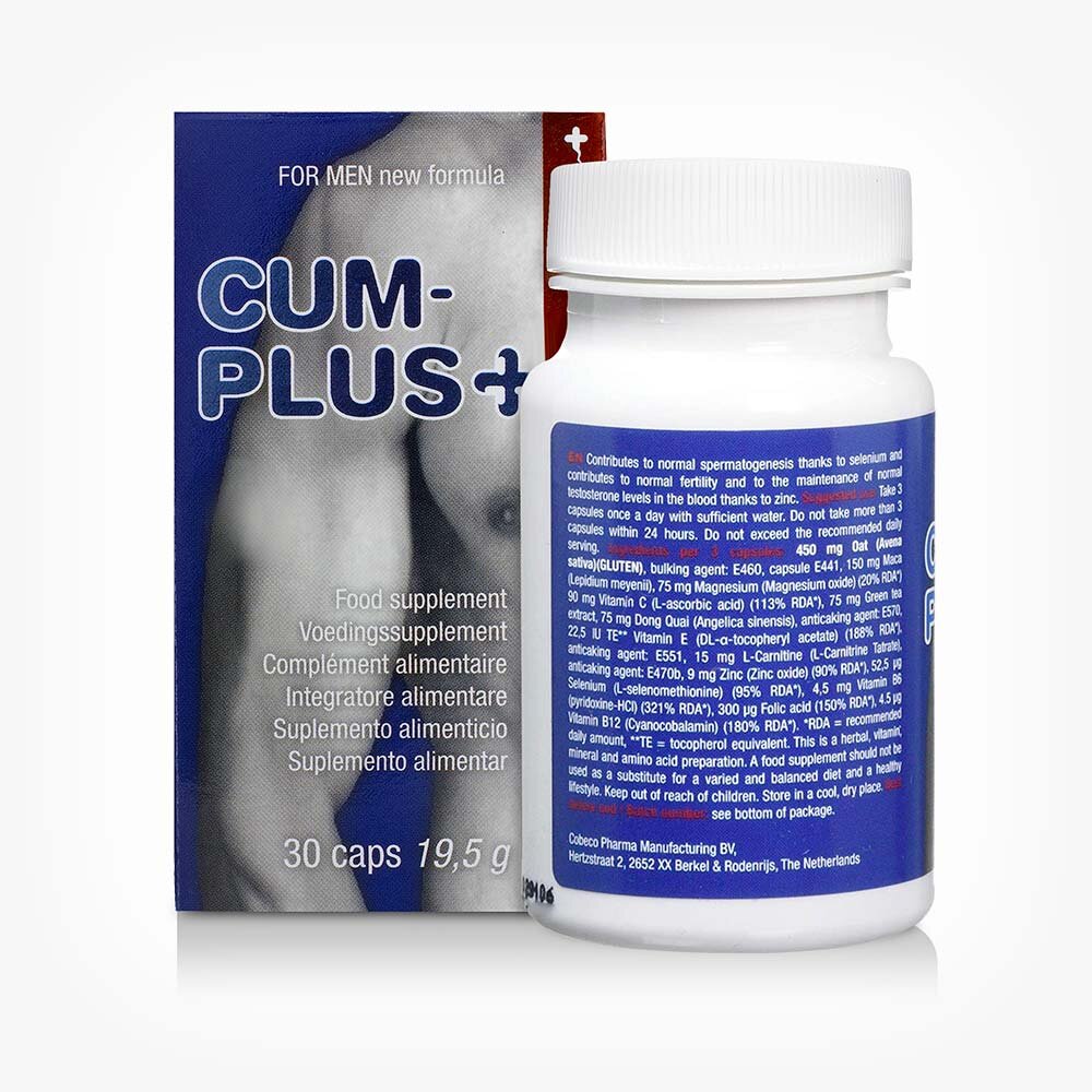 COBECO Capsule Cum Plus supliment pentru mărire volum și calitate spermă conțin magneziu B6 și B12 susțin fertilitatea masculină 30 buc